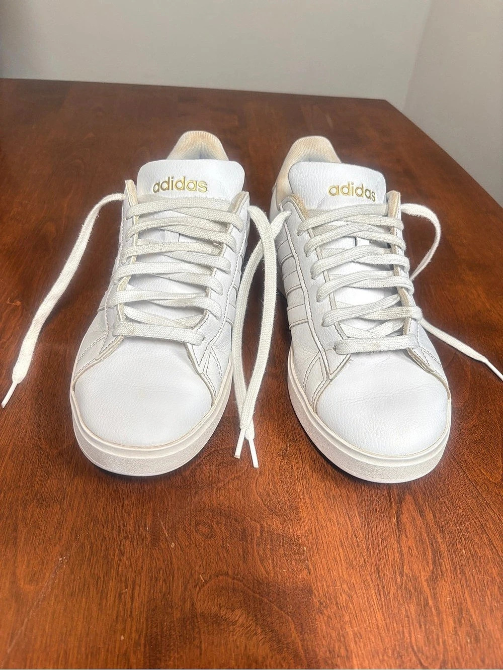 Adidas Grand Court 2.0 White Gold Metallic Sneakers